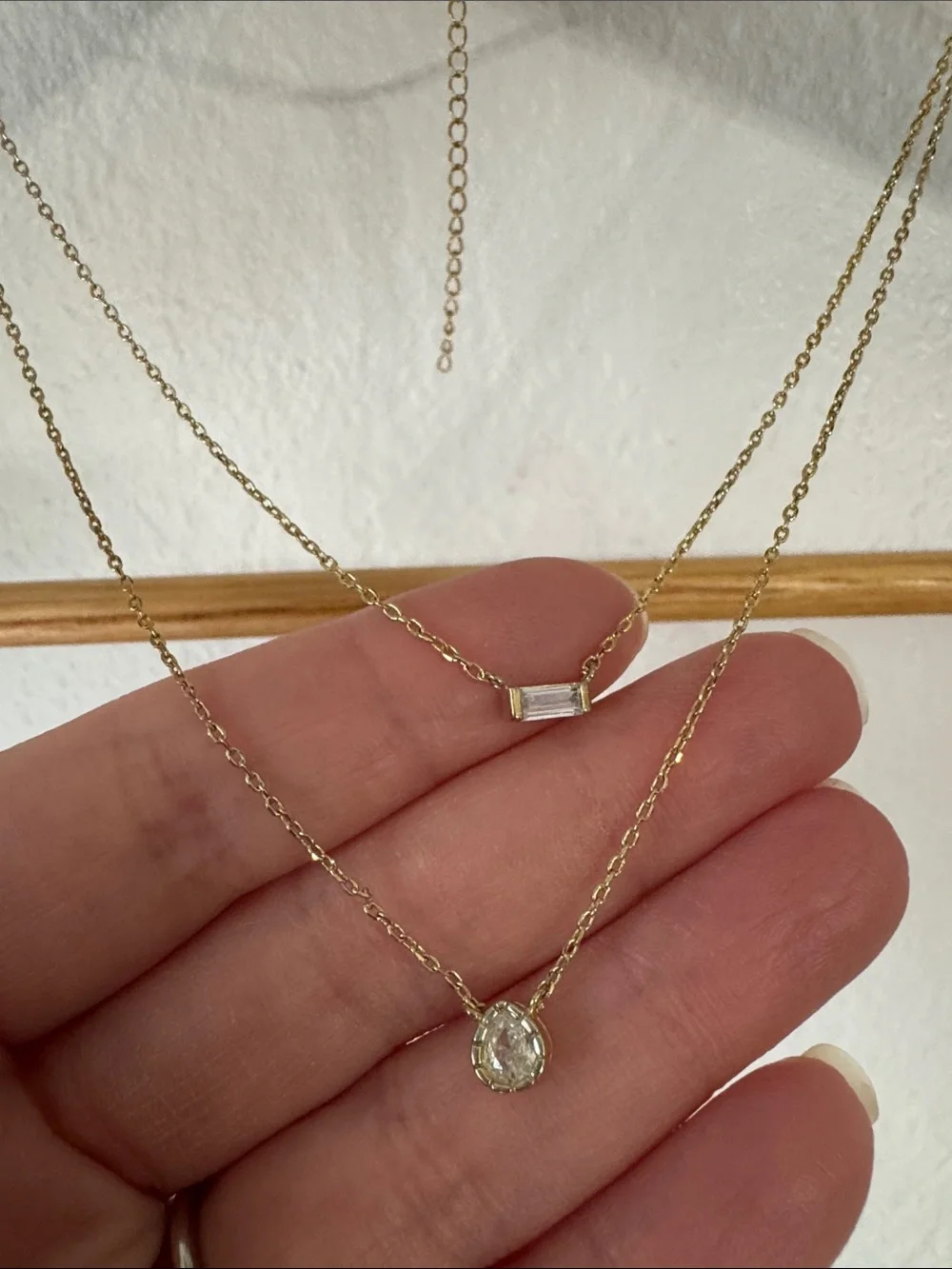 Gold Tone Double Layer Necklace